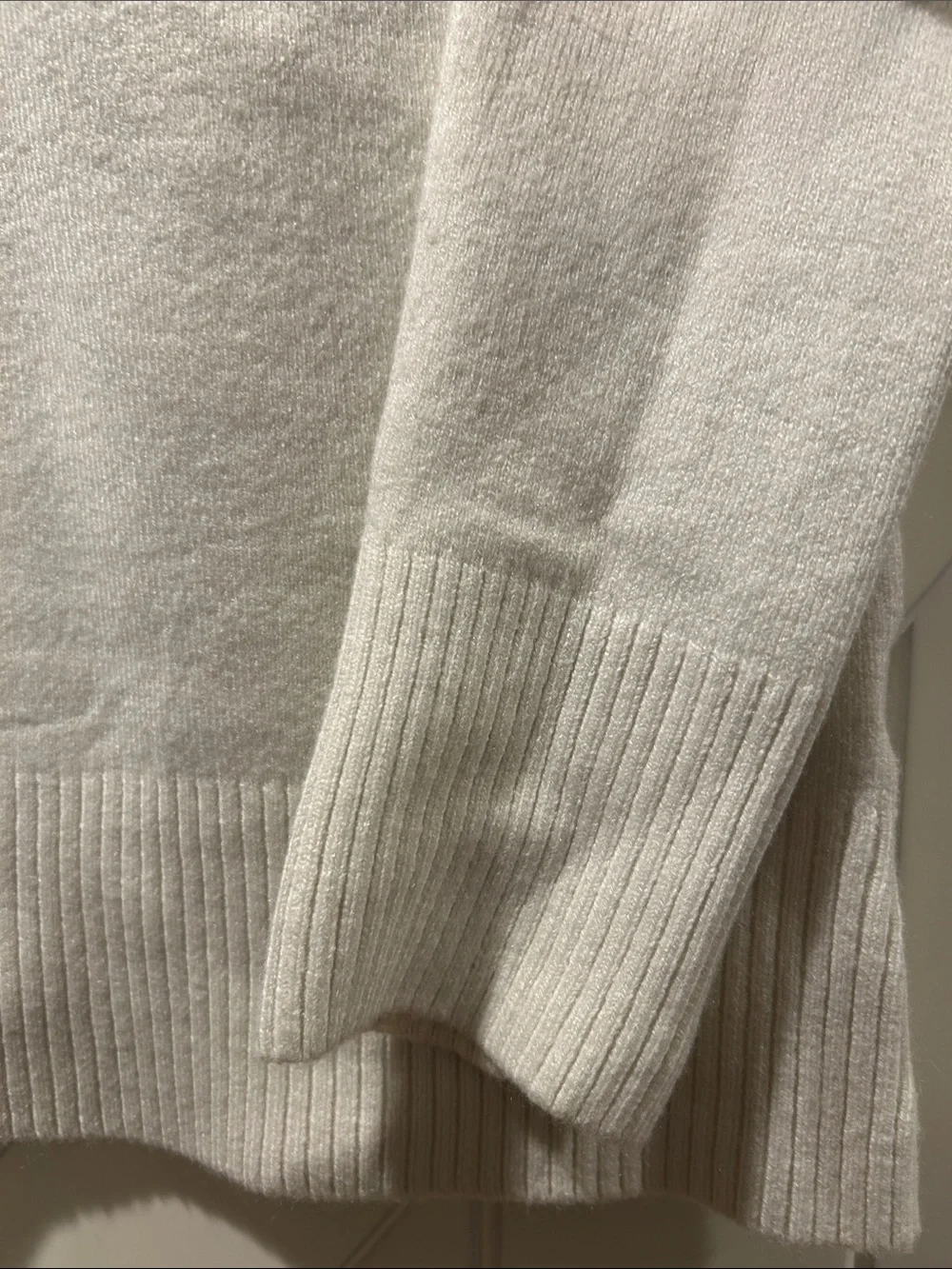 French Connection Cream Crewneck Sweater Medium
